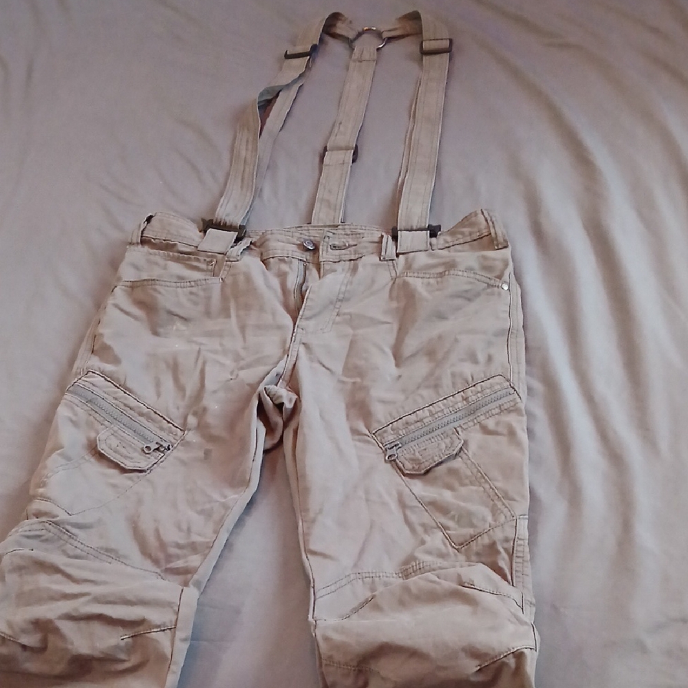 Nasty Pig Tan Cargo Pants with Suspenders